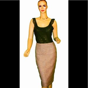 New York & Company Beige and Gold Pencil Skirt